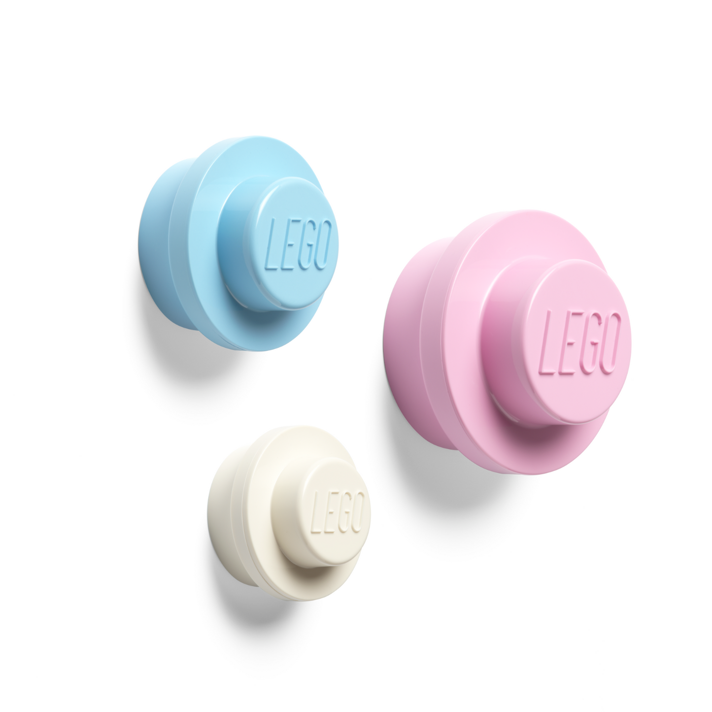 LEGO® Wall Hanger Set of 3 - White, Light Blue & Pink