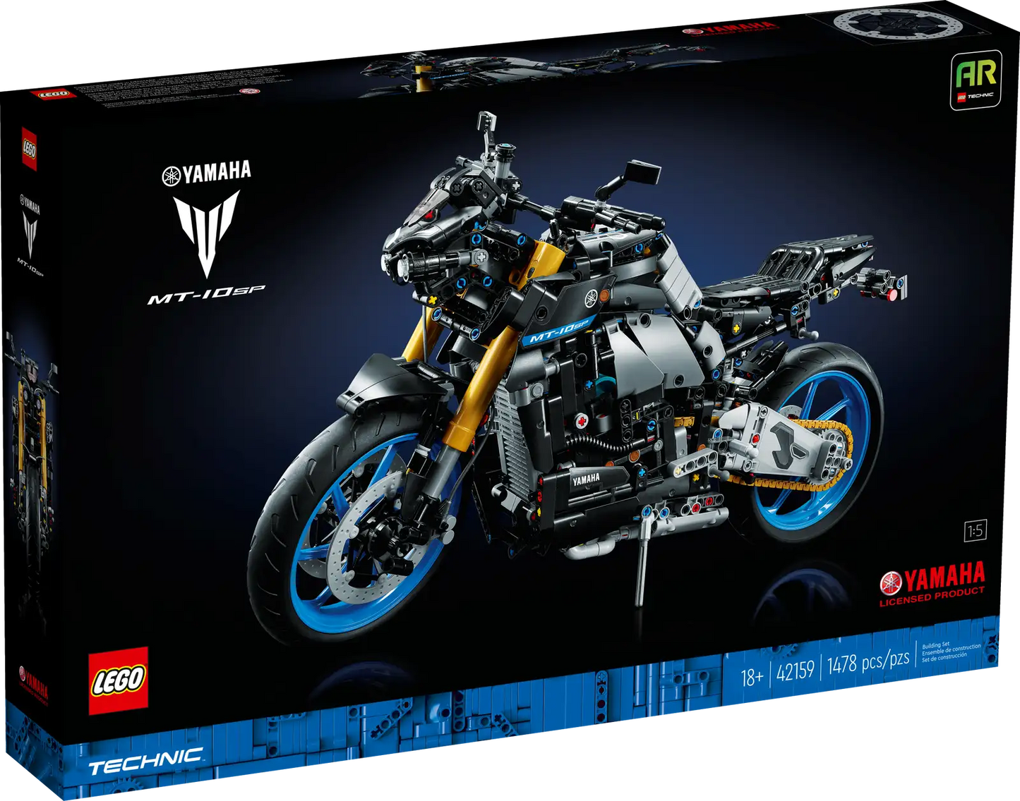 LEGO®  42159 Technic™ Yamaha MT-10 SP + Display Case Black Base NO Background Bundle set