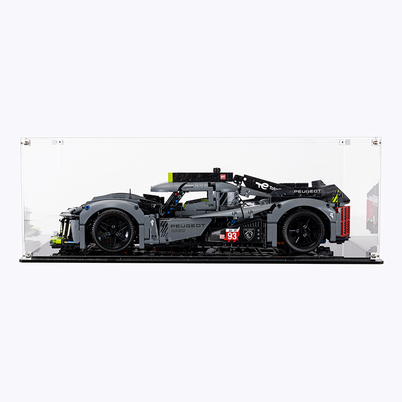 LEGO®  42156 Technic PEUGEOT 9X8 24H Le Mans Hybrid Hypercar + Display Case Black Base No Background Bundle set