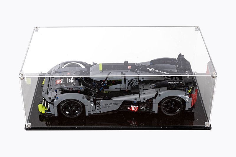 LEGO®  42156 Technic PEUGEOT 9X8 24H Le Mans Hybrid Hypercar + Display Case Black Base No Background Bundle set