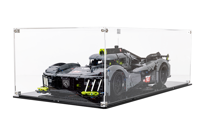 LEGO®  42156 Technic PEUGEOT 9X8 24H Le Mans Hybrid Hypercar + Display Case Black Base No Background Bundle set