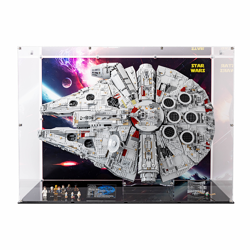 LEGO® 75192 Star Wars_ Millennium Falcon + New Display case (Black Base) with Brackground Bundle (Set of 2)