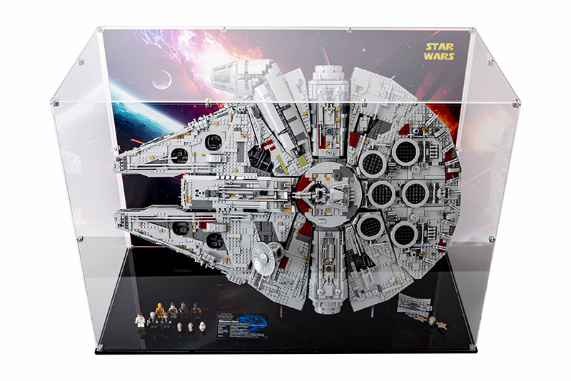 LEGO® 75192 Star Wars_ Millennium Falcon + New Display case (Black Base) with Brackground Bundle (Set of 2)