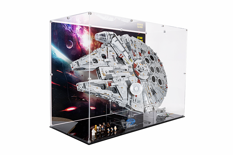 LEGO® 75192 Star Wars_ Millennium Falcon + New Display case (Black Base) with Brackground Bundle (Set of 2)